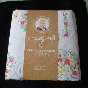 DG Dolly Parton Peva Tablecloth 60 X 84 Guitars Floral NEW